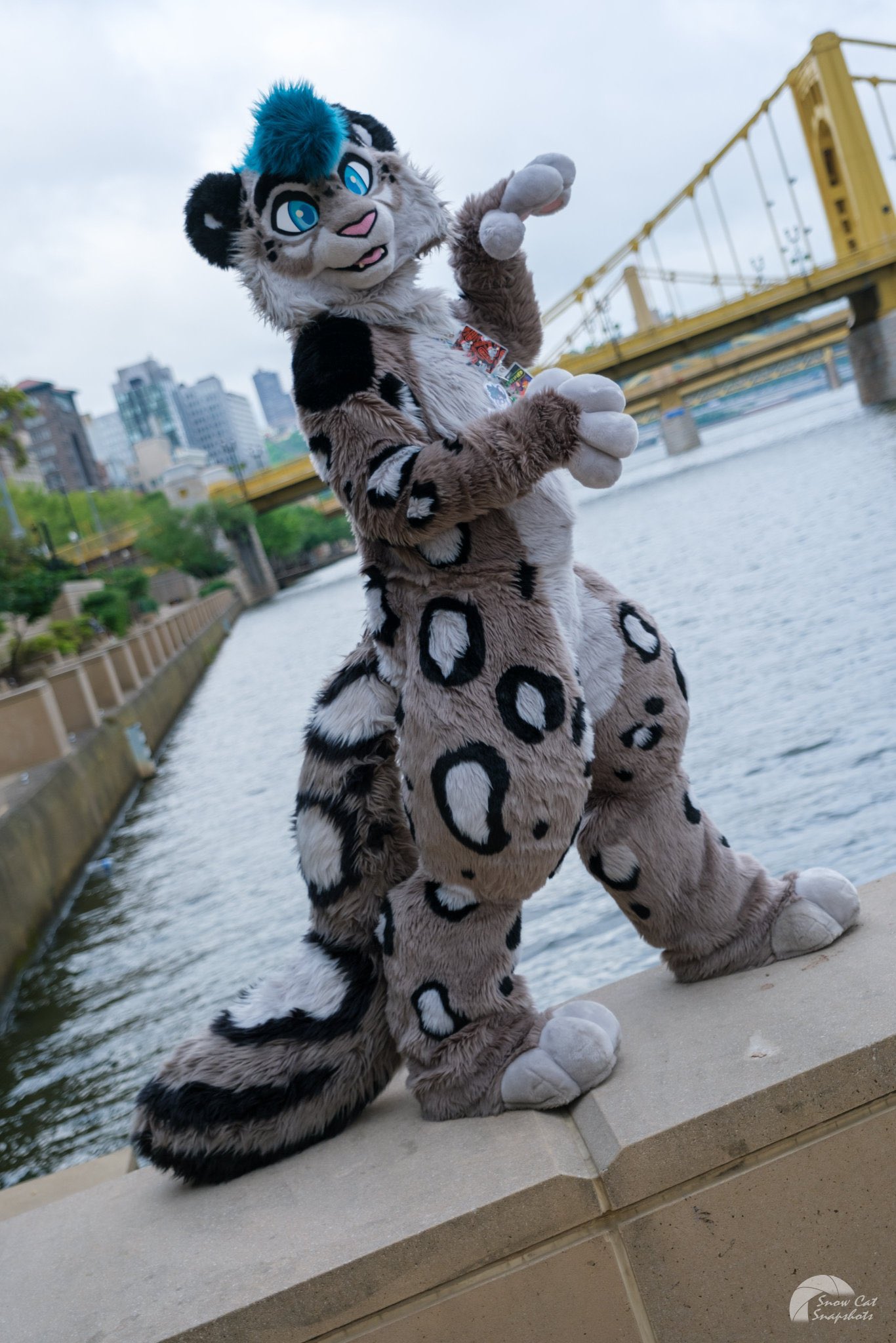 Frostbyte Snep by a river
