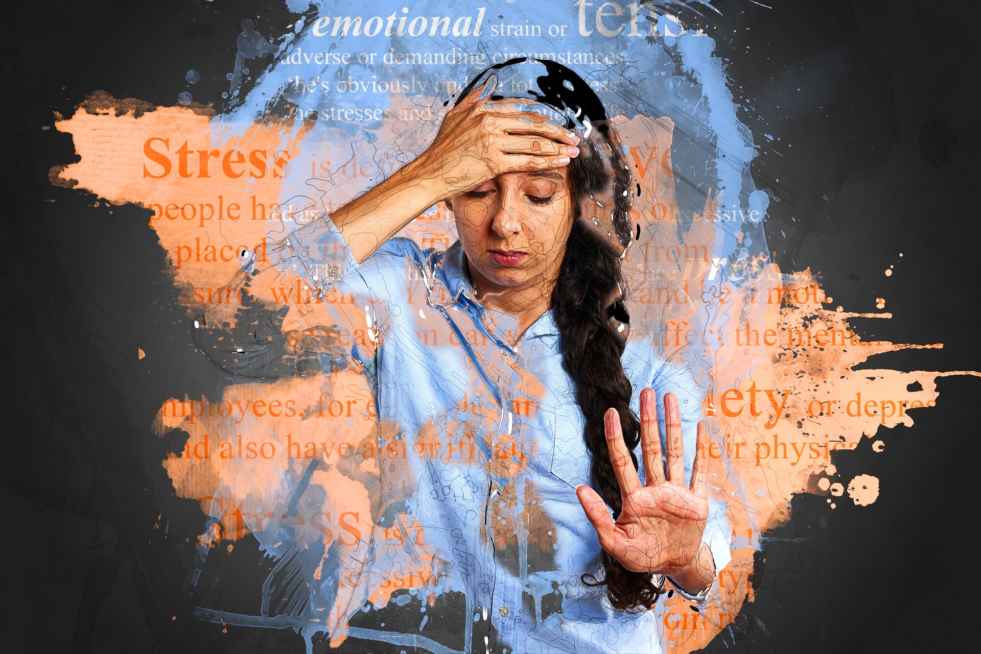 A person experiencing life and work stress