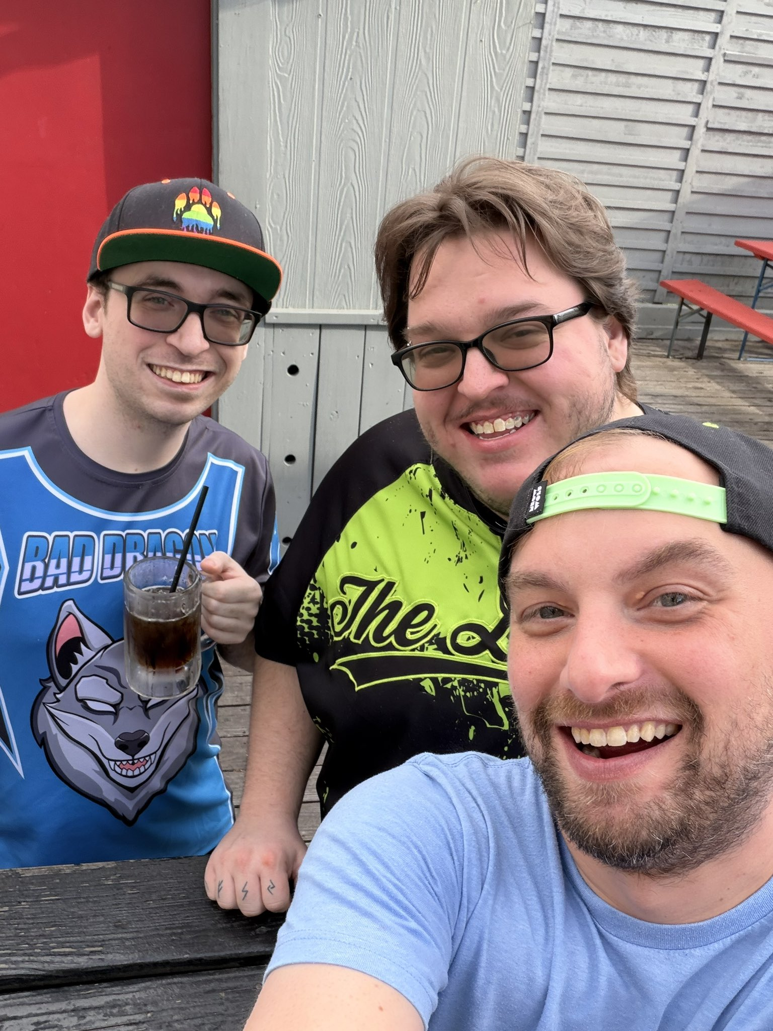 Frostbyte with chosen furry family at Megaplex